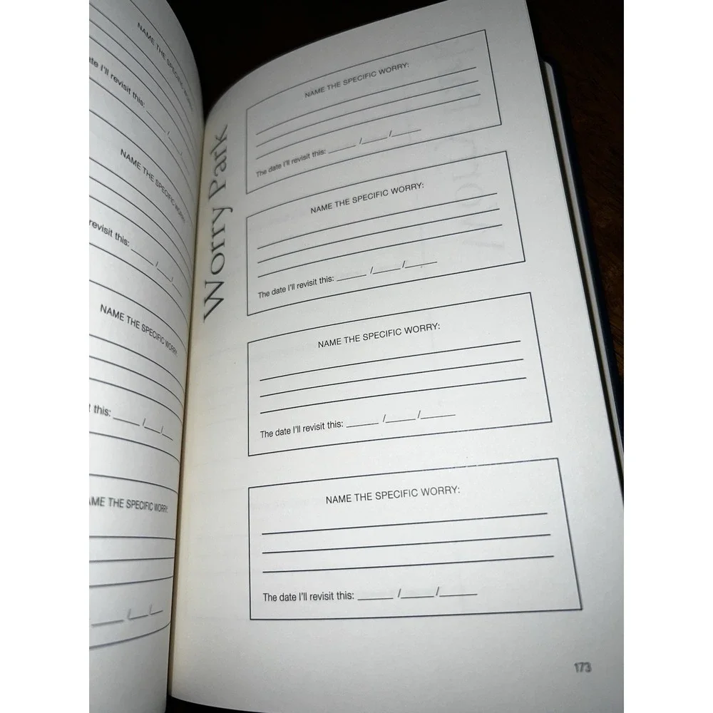 Worry Interrupt Guided Journal Undated CBT Anxiety Thought Spiral Relief New NIB